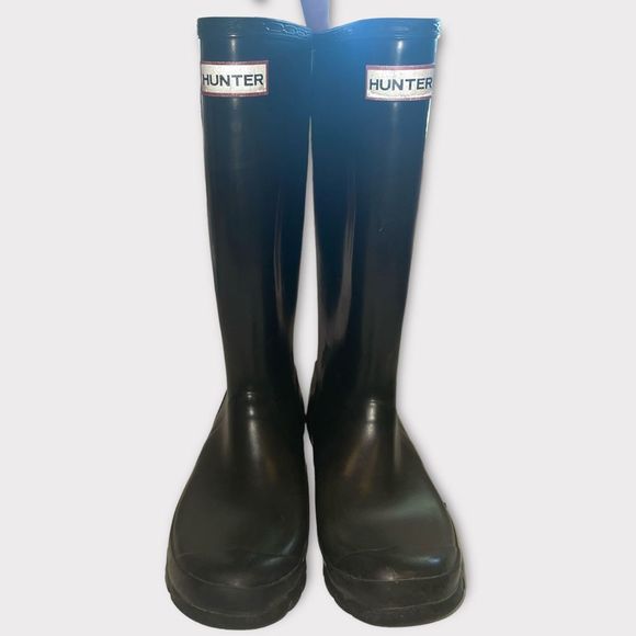 Hunter original tall black gloss boot women size 6 - Picture 3 of 8